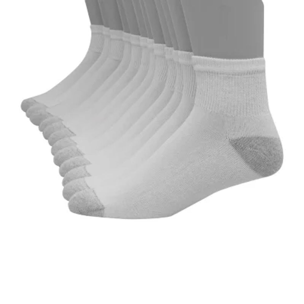 Hanes Ultimate 10 Pair Big and Tall Quarter Ankle Socks Mens