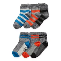 Okie Dokie Toddler Boys 6 Pair Quarter Ankle Socks