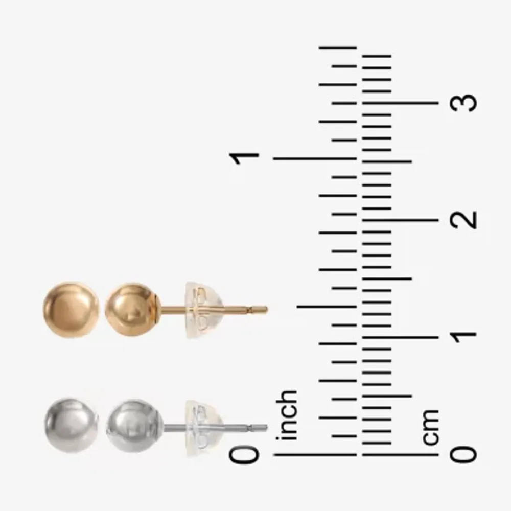 14K Gold Ball Earring Set