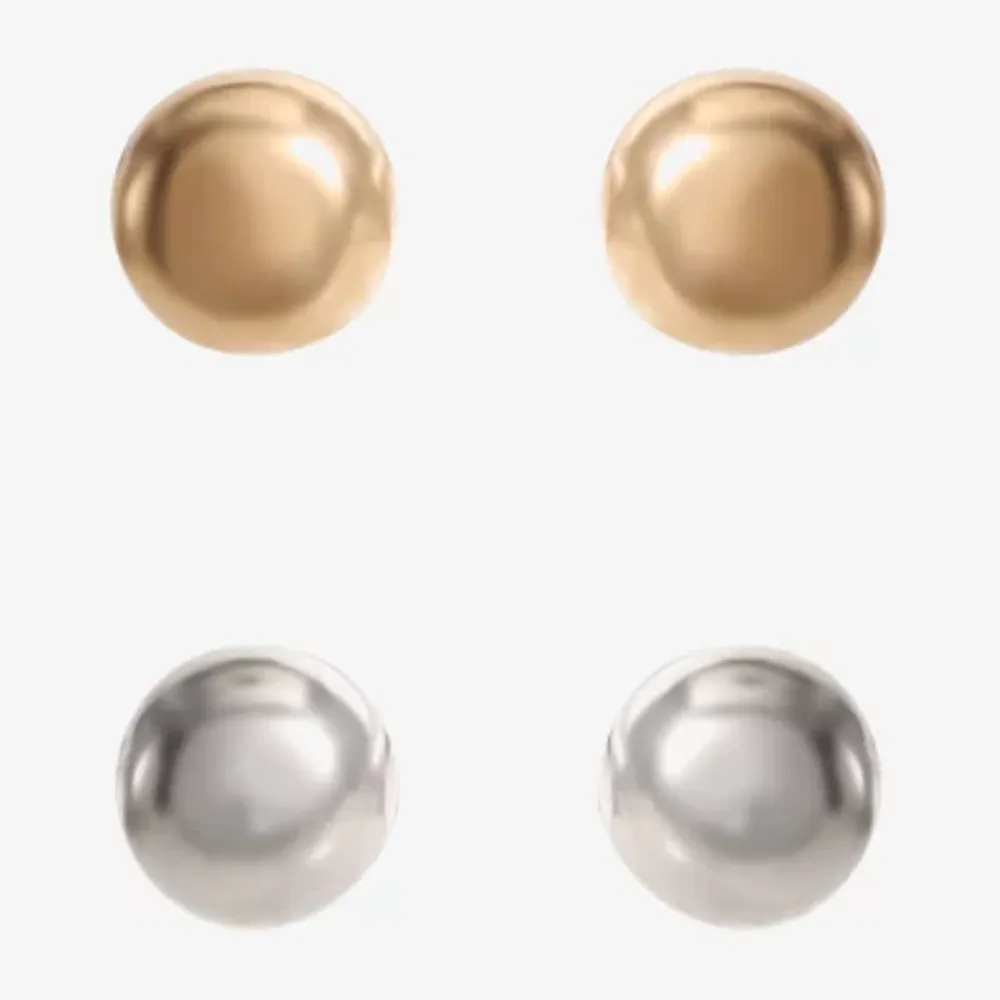14K Gold Ball Earring Set