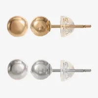 14K Gold Ball Earring Set