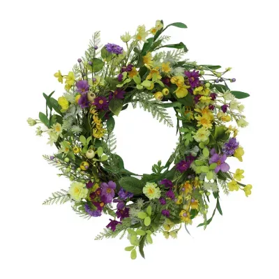 Puleo International 24" Artificial Floral Spring Wreath