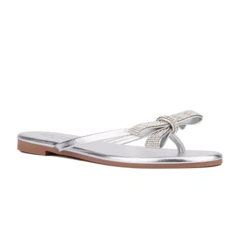 Olivia Miller Womens Frosting Flat Sandals