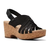 Clarks Womens Giselle Ivy Wedge Sandals