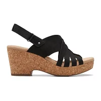 Clarks Womens Giselle Ivy Wedge Sandals