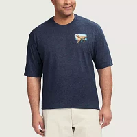 IZOD Big and Tall Saltwater Mens Crew Neck Short Sleeve Classic Fit Graphic T-Shirt