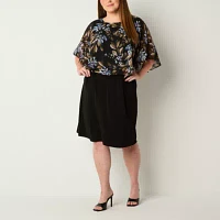 Connected Apparel Plus Sleeveless Popover Sheath Dress