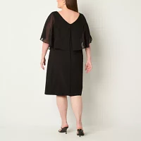 Connected Apparel Plus Sleeveless Popover Sheath Dress