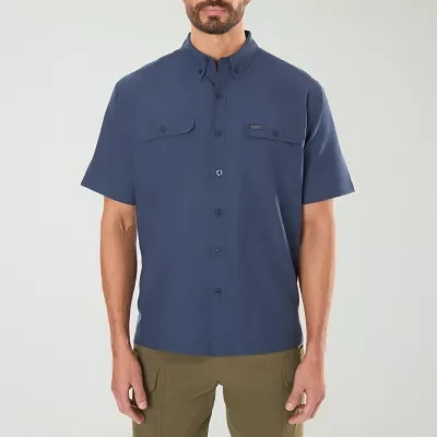 Smiths Workwear Breezy Performance Mens Regular Fit Short Sleeve Button-Down Shirt