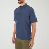 Smiths Workwear Breezy Performance Mens Regular Fit Short Sleeve Button-Down Shirt