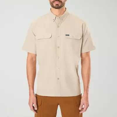 Smiths Workwear Quick Dry Performance Big and Tall Mens Regular Fit Short Sleeve Button-Down Shirt