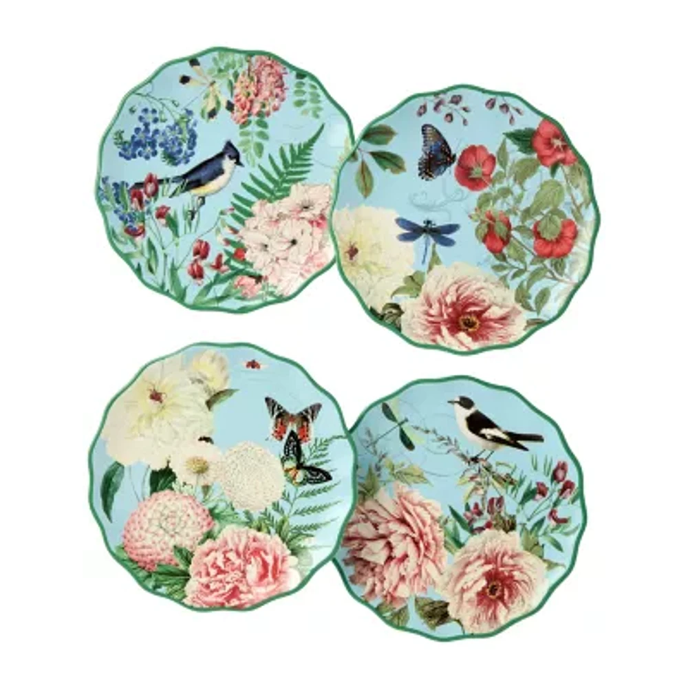 Certified International Flora 4-pc. Ceramic Appetizer Plate