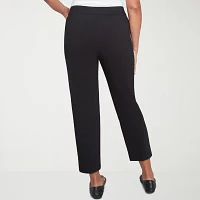 Alfred Dunner Natural Instinct Womens Stretch Fabric Straight Fit Ankle Pant