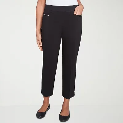 Alfred Dunner Natural Instinct Womens Stretch Fabric Straight Fit Ankle Pant