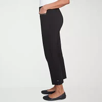 Alfred Dunner Natural Instinct Womens Stretch Fabric Straight Fit Ankle Pant