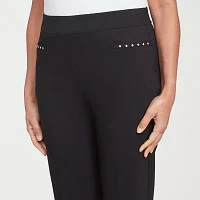 Alfred Dunner Natural Instinct Womens Stretch Fabric Straight Fit Ankle Pant