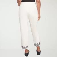 Alfred Dunner Natural Instinct Womens Stretch Fabric Straight Fit Ankle Pant