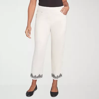 Alfred Dunner Natural Instinct Womens Stretch Fabric Straight Fit Ankle Pant
