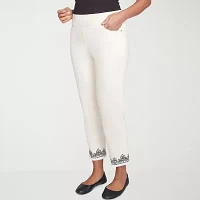 Alfred Dunner Natural Instinct Womens Stretch Fabric Straight Fit Ankle Pant