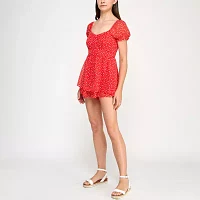 Trixxi Short Sleeve Womens Romper-Juniors