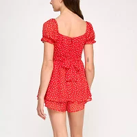 Trixxi Short Sleeve Womens Romper-Juniors