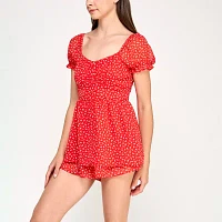 Trixxi Short Sleeve Womens Romper-Juniors