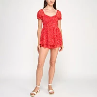 Trixxi Short Sleeve Womens Romper-Juniors