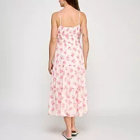 Trixxi Womens Sleeveless Floral Midi Fit + Flare Dress Juniors