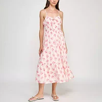 Trixxi Womens Sleeveless Floral Midi Fit + Flare Dress Juniors