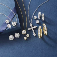 Yes, Please! Lab Created White Sapphire Sterling Silver 2 Pair Earring Set