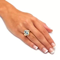 Womens 2 / CT. T.W. Cubic Zirconia 14K Gold Over Brass Cocktail Ring