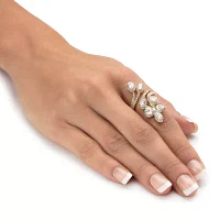 Womens 1 / CT. T.W. White Cubic Zirconia 14K Gold Over Brass Cocktail Ring