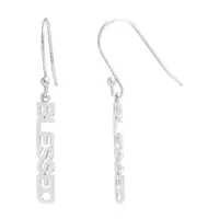 Silver Treasures Blessed Sterling Silver Drop Earrings