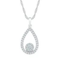 Teardrop Womens / CT. T.W. Mined White Diamond 10K White Gold Pear Pendant Necklace