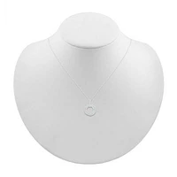Womens 3/4 CT. T.W. Natural White Diamond 10K White Gold Circle Pendant Necklace