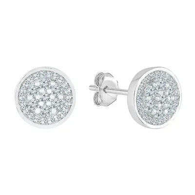 3/8 CT. T.W. Natural White Diamond 10K White Gold 8.2mm Stud Earrings