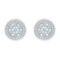 3/8 CT. T.W. Mined White Diamond 10K White Gold 8.2mm Stud Earrings