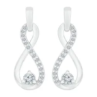 1/6 CT. T.W. Natural White Diamond 10K White Gold Infinity Drop Earrings