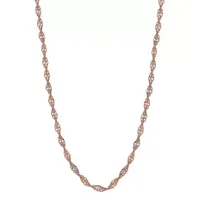 14K Two Tone Gold 16 Inch Solid Fashion Chain Necklace