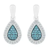 1/ CT. T.W. Natural Diamond Sterling Silver Pear Drop Earrings