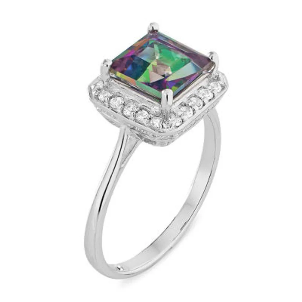 Gem Stone King 925 Sterling Silver and 10K Yellow Gold Oval Green Mystic  Topaz and White Diamond 3 Stone Ring For Women (2.80 Cttw, Gemstone  Birthstone, Available In Size 5, 6, 7, 8, 9) - Walmart.com