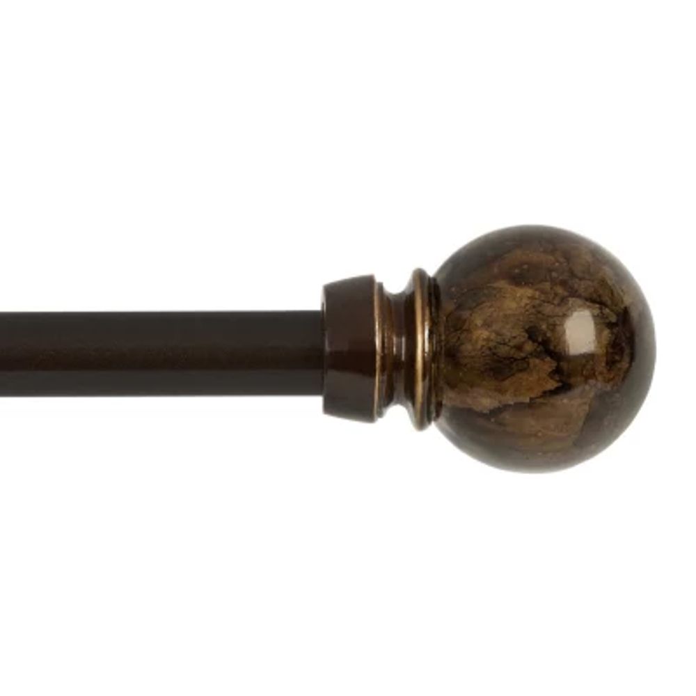 Kenney Jillian Petite Marble Ball 1/2 Adjustable Curtain Rod