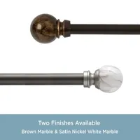 Kenney Jillian Petite Marble Ball 1/2 Adjustable Curtain Rod