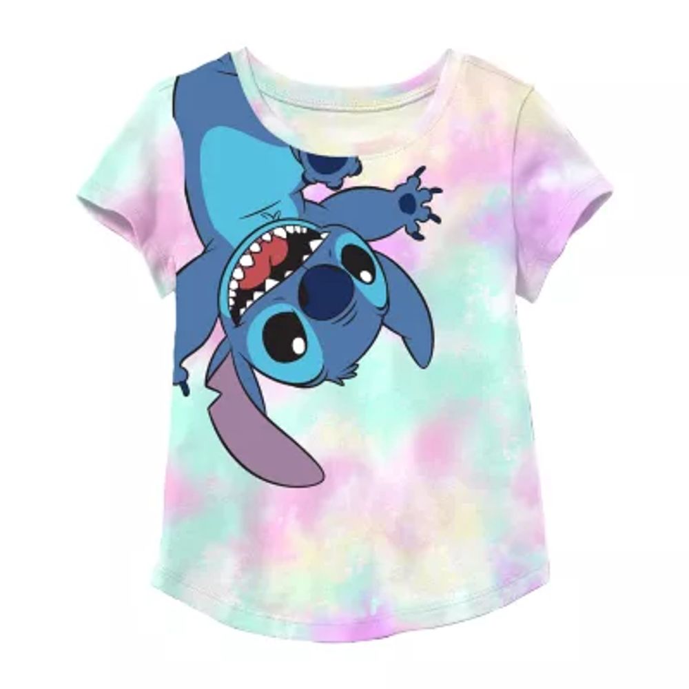 Disney Little & Big Girls Crew Neck Stitch Short Sleeve Graphic T-Shirt