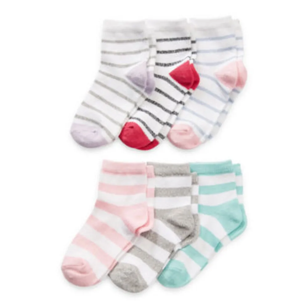 Okie Dokie Toddler Girls 6 Pair Quarter Socks