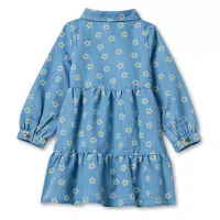 Okie Dokie Toddler & Little Girls Long Sleeve Fitted A-Line Dress