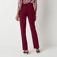 Liz Claiborne Alexis Ponte Womens Mid Rise Straight Pull-On Pants
