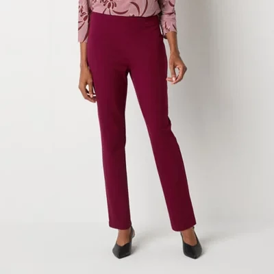 Liz Claiborne Alexis Ponte Womens Mid Rise Straight Pull-On Pants