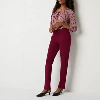 Liz Claiborne Alexis Ponte Womens Mid Rise Straight Pull-On Pants