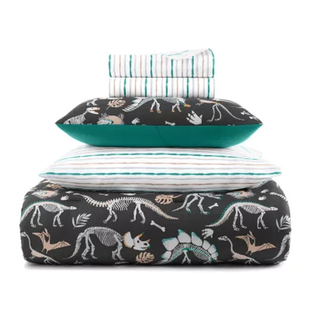 Under The Stars Kids Glow Dark Dino Dinosaurs Comforter Set